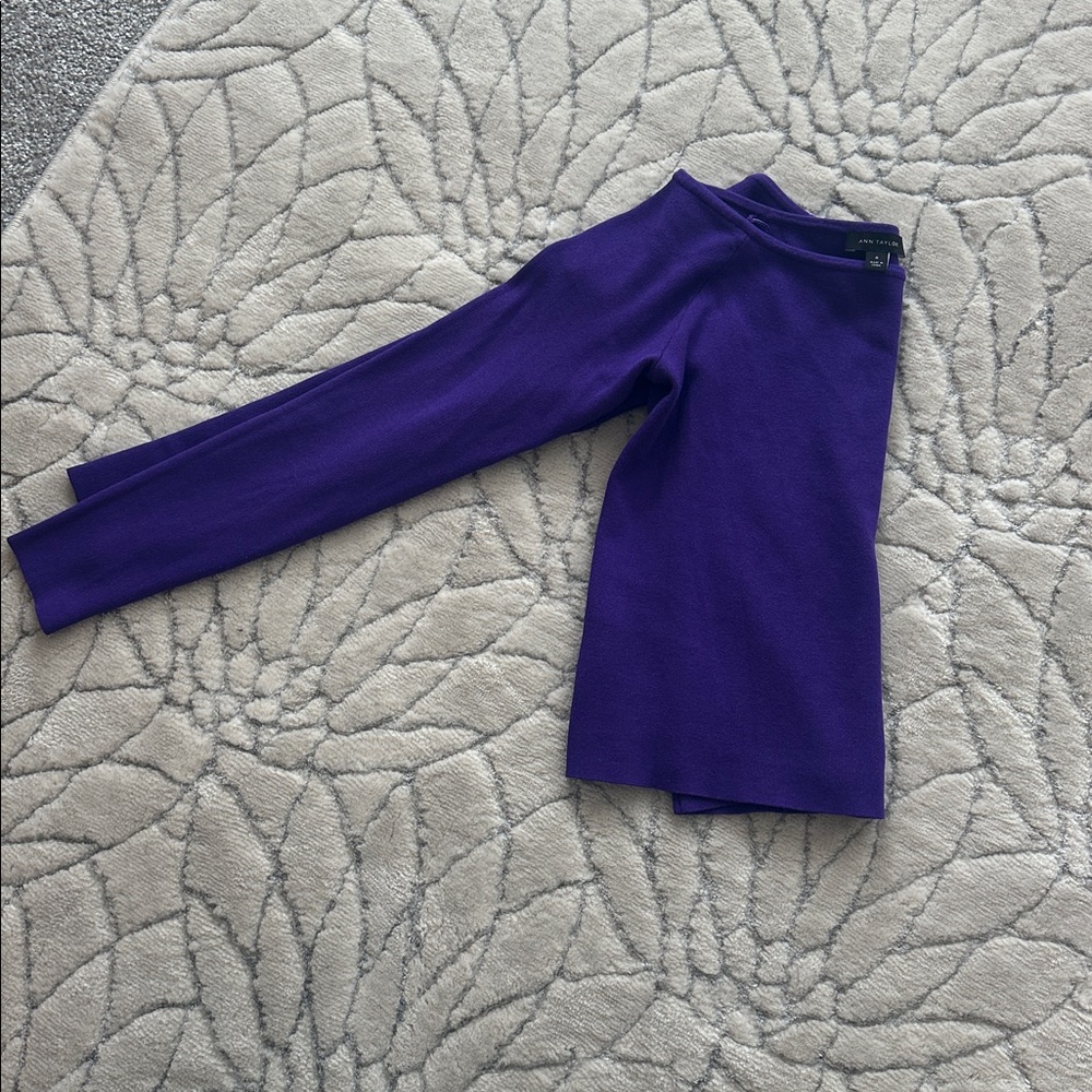 Ann Taylor Deep Purple Long Sleeve Top - Picture 10 of 12